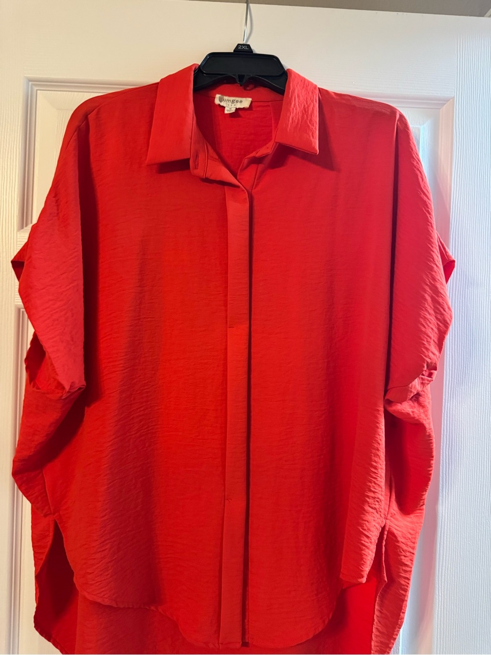 Umgee Red Lightweight Button-Front Top